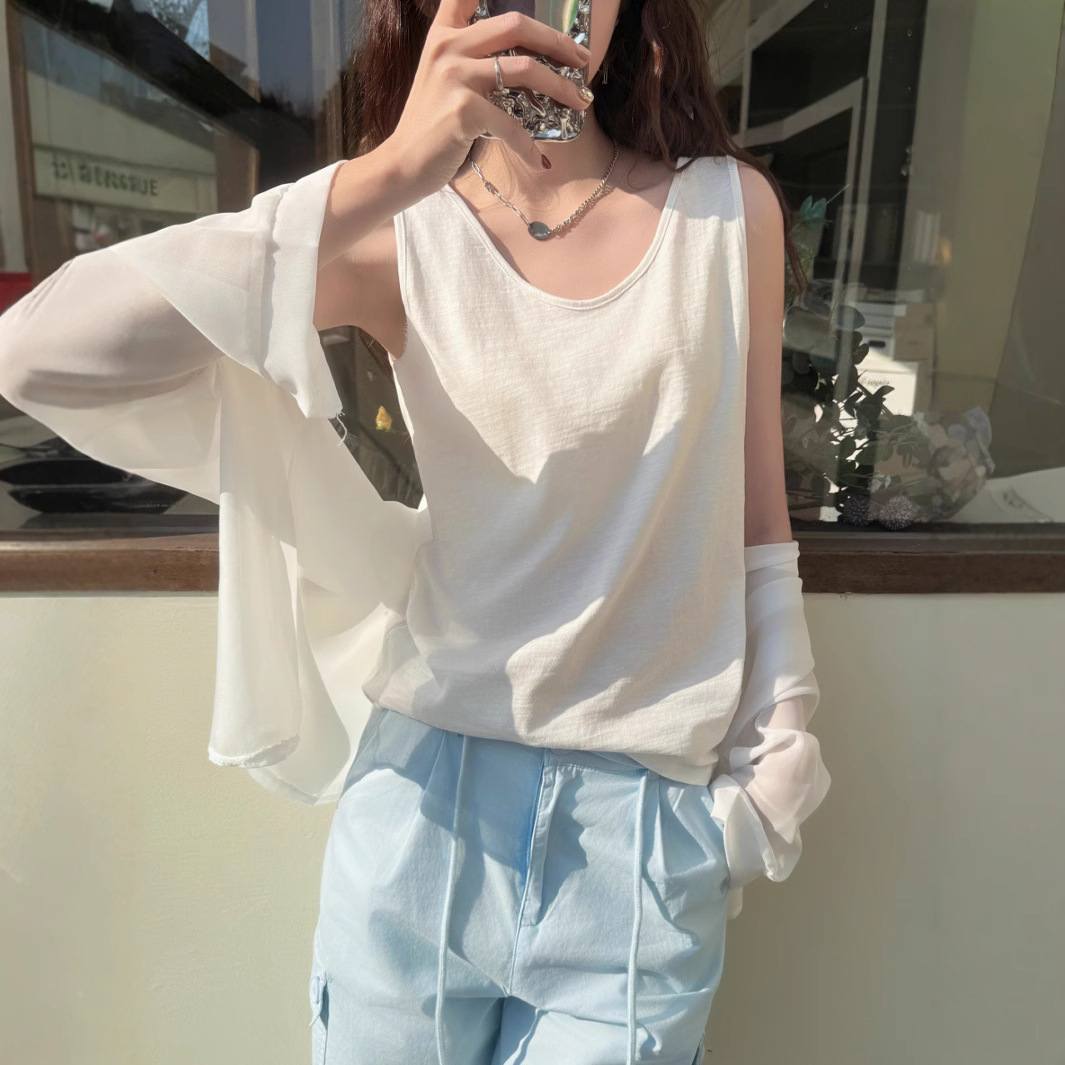 春夏季百搭宽松慵懒风打底可外穿小吊带背心女式内搭遮肉无袖
