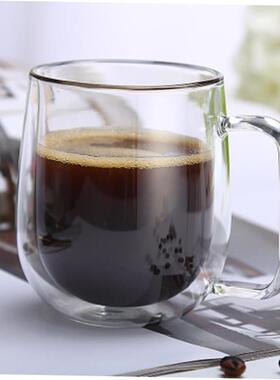 Double Coffee Mugs With the Handle Mugs Drinking Insulation