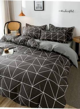 4pc bedsheet set flat sheet student bed cover single/double