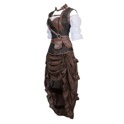 Women Steampunk Corset Dress Pirate Shirt Gothic Corset