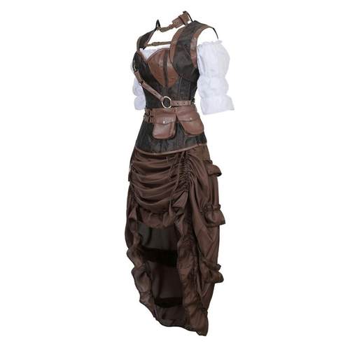 Women Steampunk Corset Dress Pirate Shirt Gothic Corset