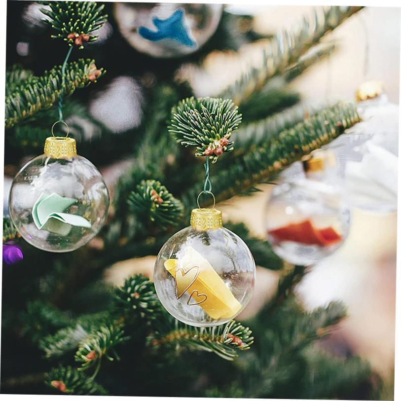 50PCS Round Christmas Ball Ornament Caps Gold Removable Meta