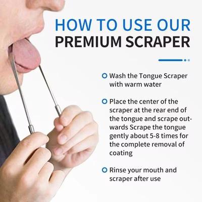 04 Stainless Steel U-Shaped Tongue Scraper Tongue Scraper U