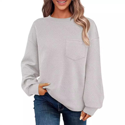 2026 Autumn And Winter Knitted Jacquard Round Neck Texture C