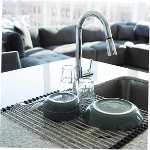 Kitchen Sink Drying Dish Rack Cup Holder Organizer Roll Stai