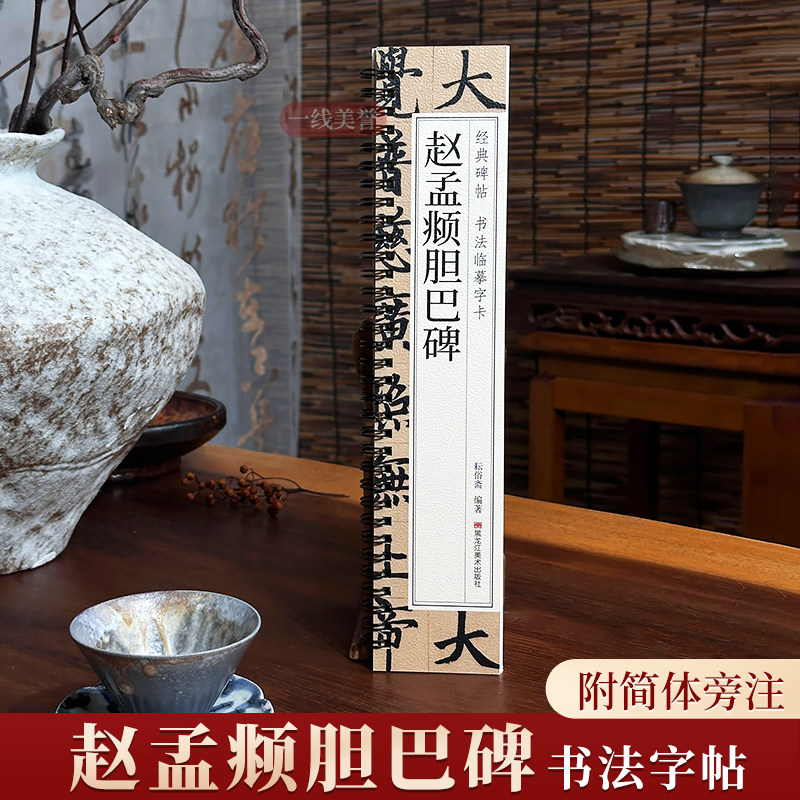 赵孟頫胆巴碑楷书毛笔书法字帖元代赵孟頫赵体经典碑帖书法临摹字卡原帖原大版行楷字帖近距离临帖卡附简体旁注