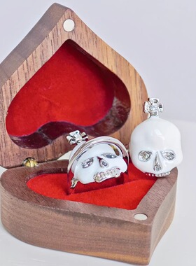 土星半面弧形鬼头骷髅头戒指立体