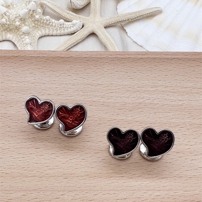 时尚个性 鲜红色 暗紫色 桃心款土星袖扣--G8001-G8002