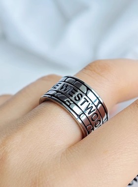 土星石纹15号方格戒指宽面