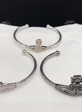 土星家族银边白钻香槟色钻黑边