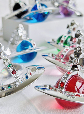 金银多色珠30CM立体土星项链