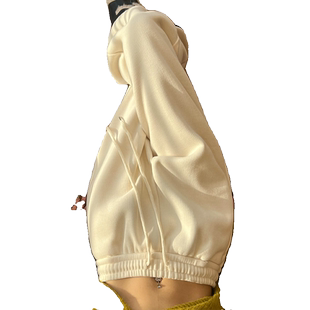 白色裤子女春秋冬加绒高腰垂感针织直筒裤子显瘦休闲仿羊绒糯米裤