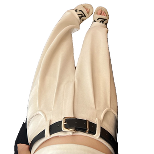 白色裤子女2025新款爆款秋冬宽松加绒针织裤雪尼尔灯芯绒阔腿裤子