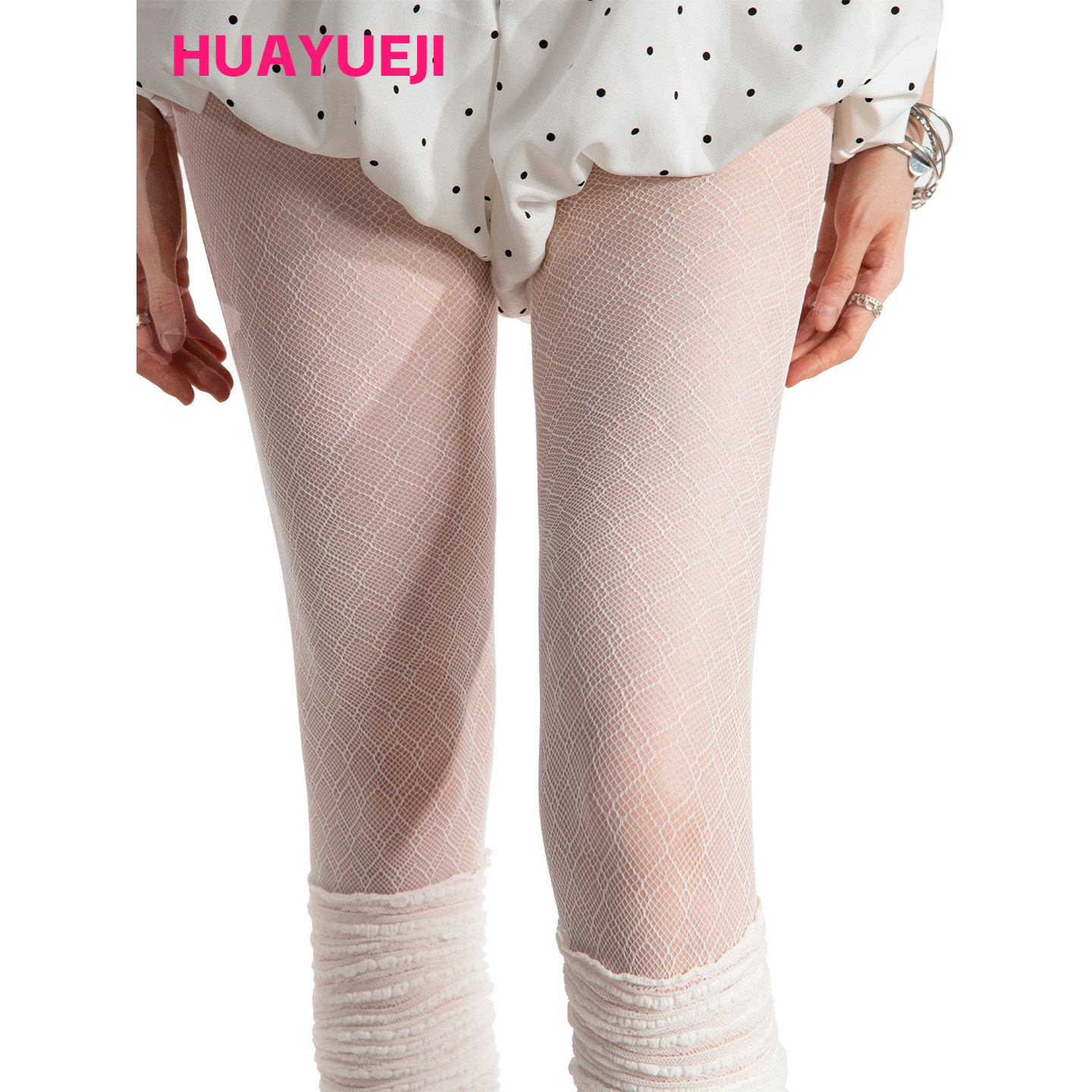 白色丝袜春秋款女交叉菱格防勾丝图片