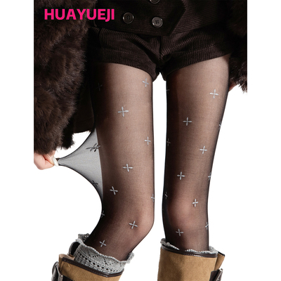 花约季四叶草提花微透连裤袜