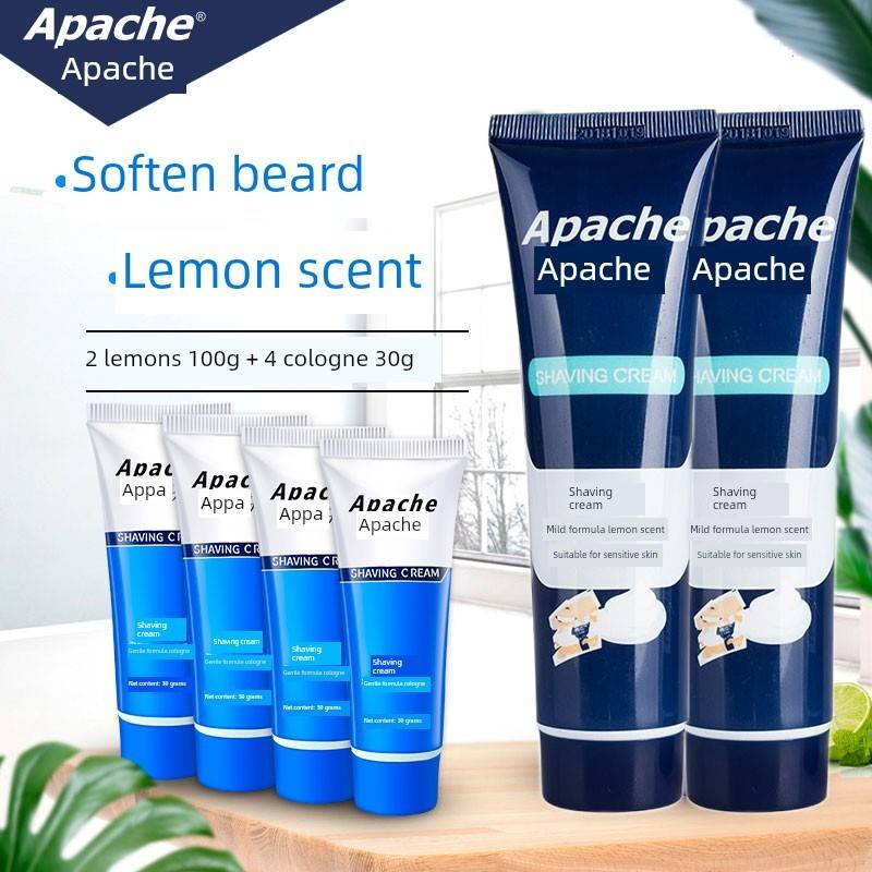 Apache 2片100g + 4片30g便携式手动剃须膏可通过安全检查泡沫