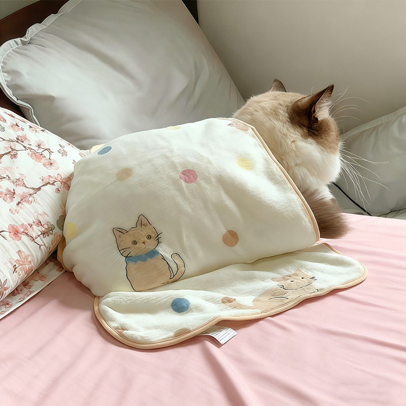 【床上长猫了】猫咪专用小毯子珊瑚绒秋冬狗睡觉小垫子被子猫狗窝