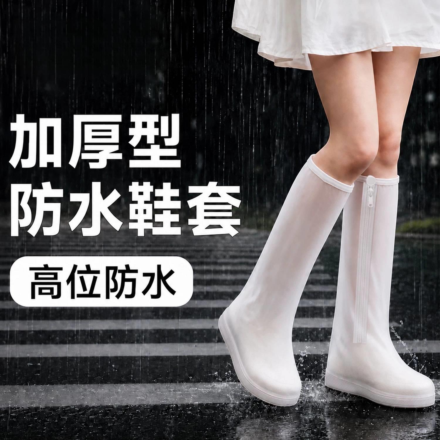 防水鞋套防滑加厚耐磨下雨天女士高筒雨鞋套男款成人雨靴套鞋户外