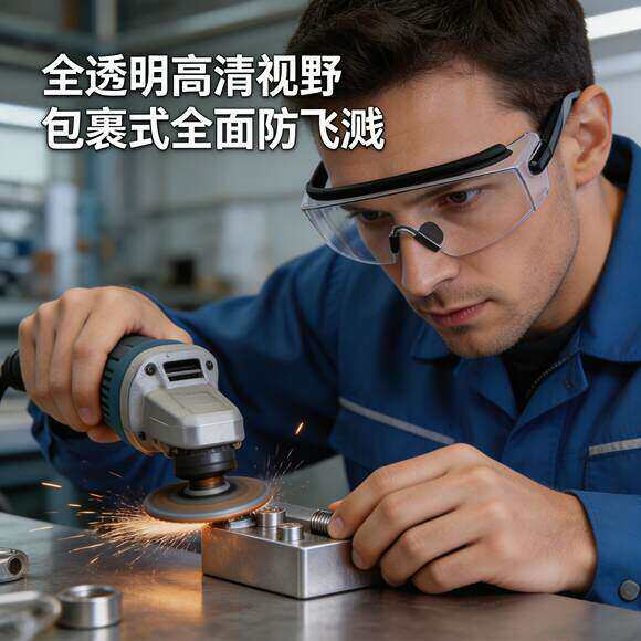 护目镜劳保防飞溅工业切割打磨防护眼镜防灰尘不起雾防风高清男女