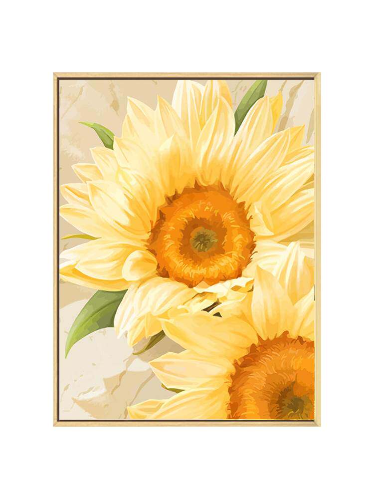 向日葵太阳花数字油画diy填充涂色手工绘治愈花卉丙烯油彩装饰画