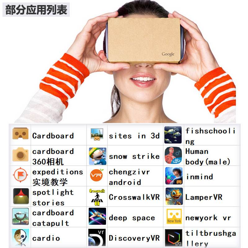 谷歌vr眼镜3d虚拟现实google cardboard手机纸盒cardboard2代盒子