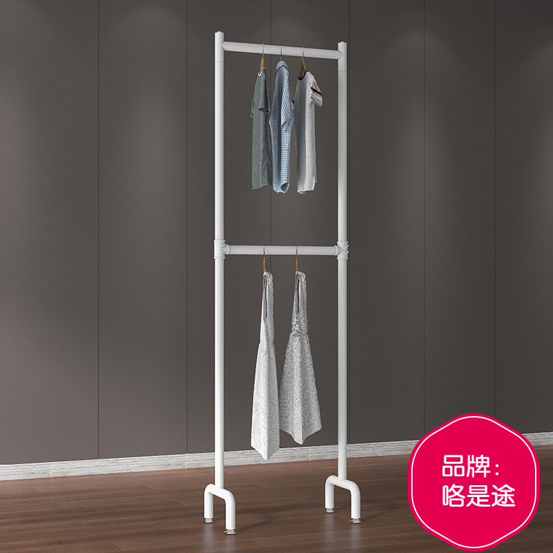 超窄门后上层上下置地小型衣帽架