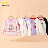 25秋款 上衣集合清仓 唐机豆豆女童长袖 T恤卡通打底衫 100元 3件