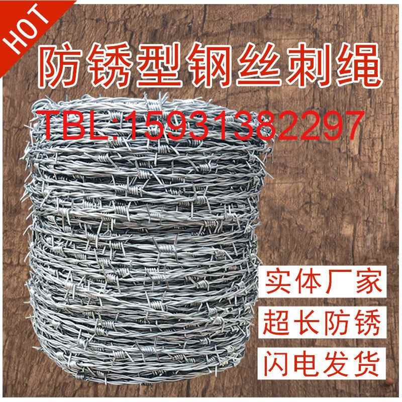 镀锌铁丝网围栏钢丝刺绳养殖网护栏网防盗刺围墙防锈铁丝网铁蒺藜