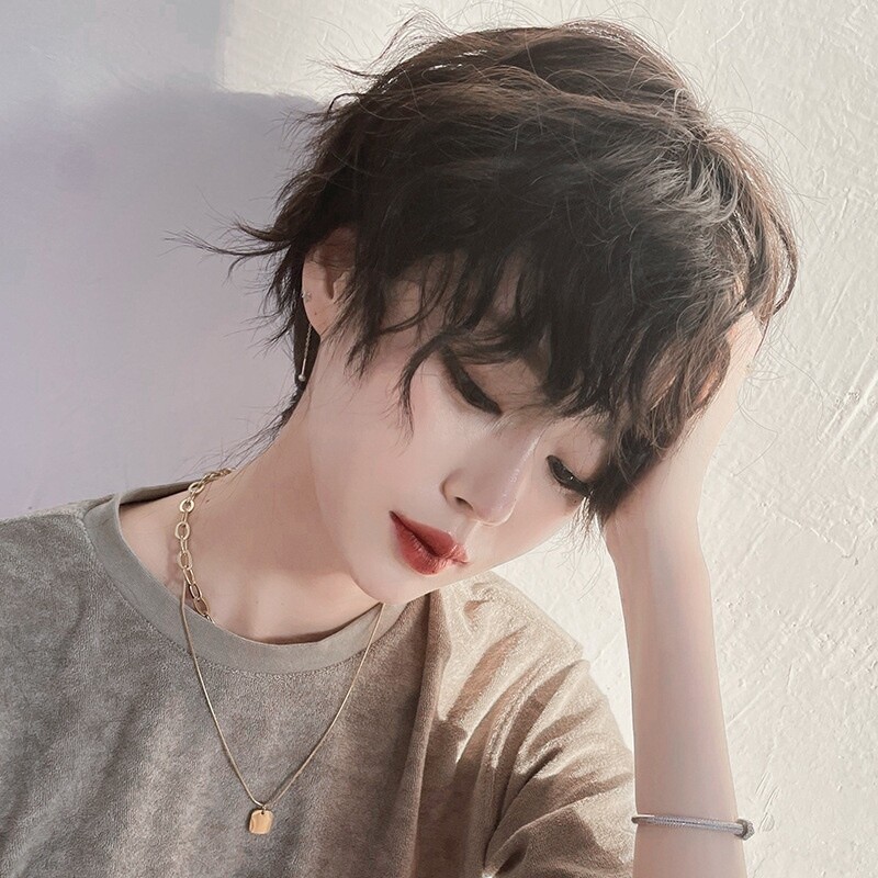 日常假发短发女夏季减龄仿真卷发全头套酷自然蓬松中性整顶锡纸烫