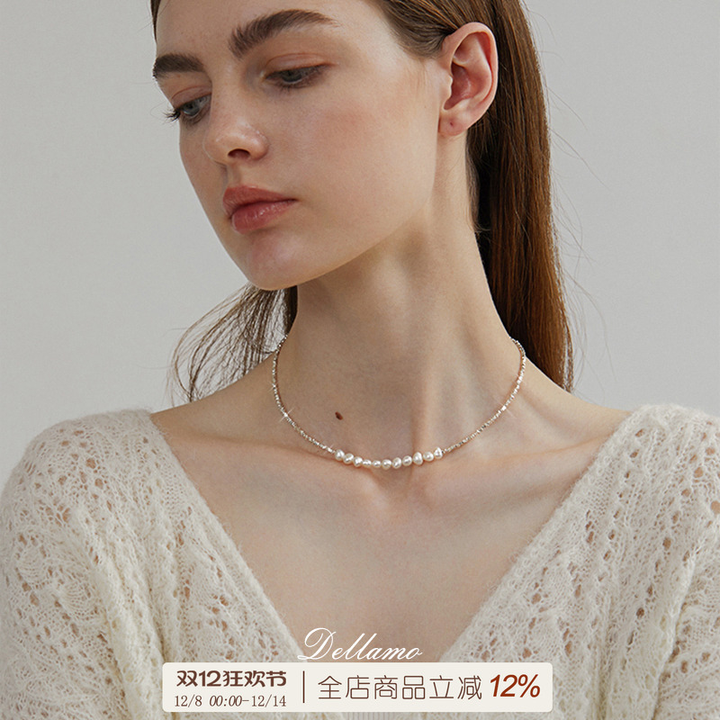 dellamo天然珍珠项链女高级感