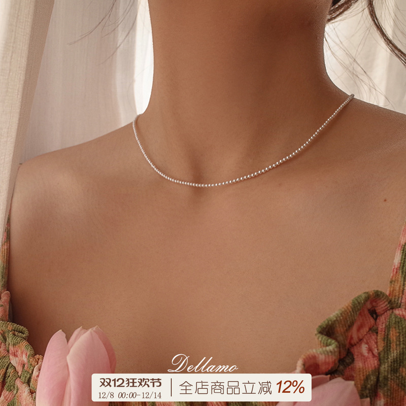 dellamo珍珠项链女极细精致
