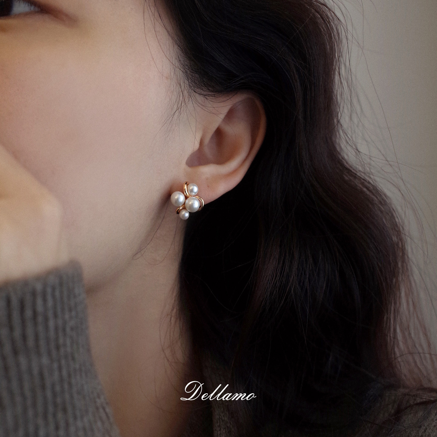 dellamo含章 珍珠耳环女轻奢独特百搭气质耳钉复古法式温柔耳饰新,饰品/流行首饰/时尚饰品新,耳环,淘宝优惠券,粉丝福利购,淘宝优惠卷