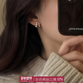 dellamo法式 珍珠耳钉女小众设计高级感耳环耳夹过年耳饰冬季 配饰