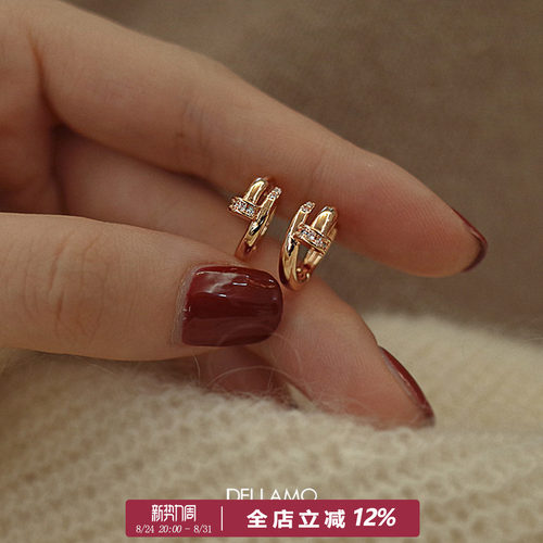 钉子耳环女耳饰秋冬款轻奢气质高