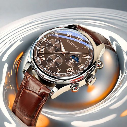 男士潮流三眼月相石英腕表