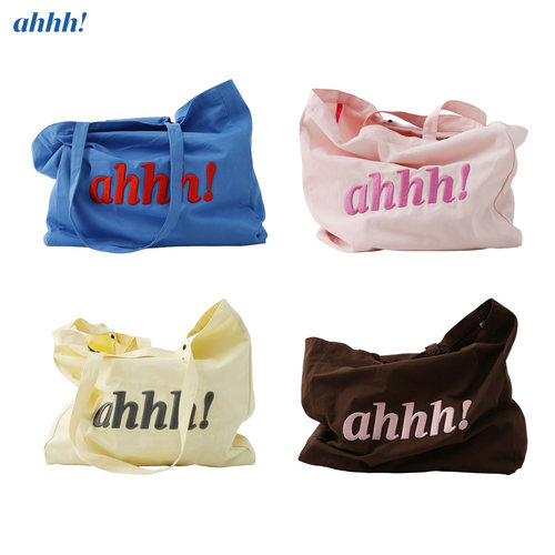 Ahhh tote bag 经典大容量多色logo刺绣手提托特包