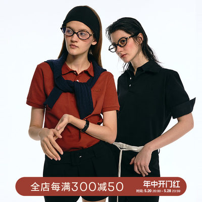 刺绣polo衫女夏季新款