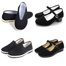 村姑采茶舞演出鞋 民国布鞋 大合唱方口鞋 黑色平底鞋 男女五四青年鞋