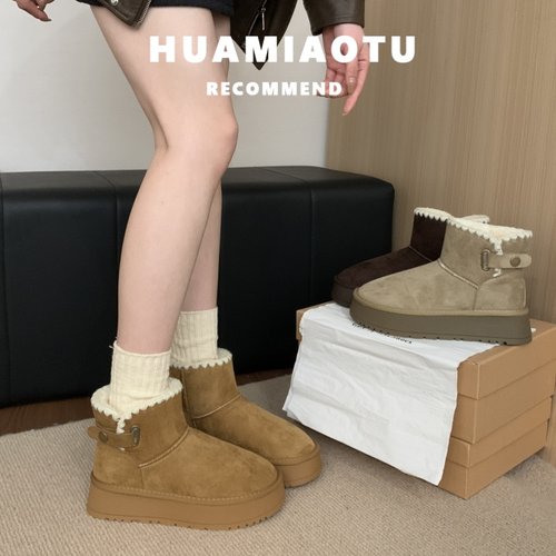 超好看的冬天雪地靴女外穿厚底20