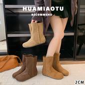 秋冬复古瘦瘦靴子博肯鞋 洋气绒面软平底勃肯小短靴女爆款 特价 断码