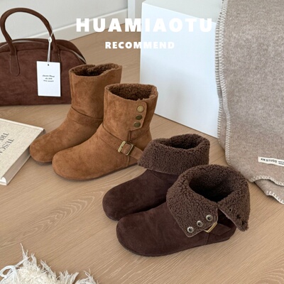 巨好看的小短靴女加绒保暖2025冬