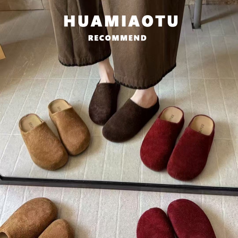 真牛皮~巨好看勃肯包头半拖鞋女