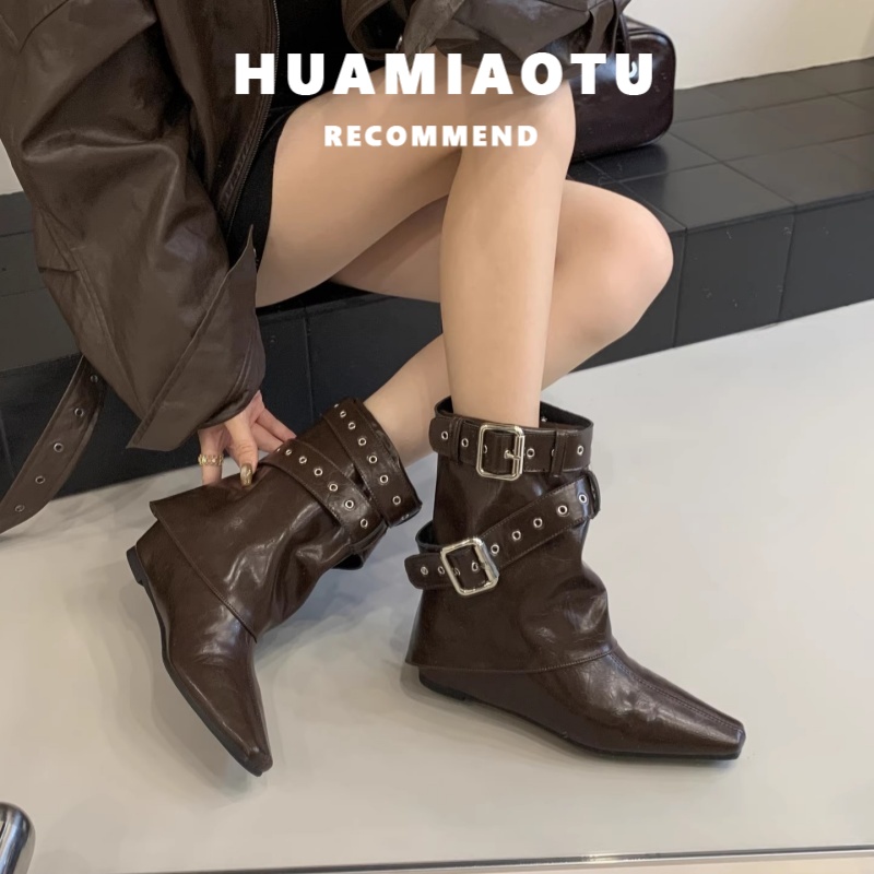 巨好看的洋气小短靴女2025秋冬百