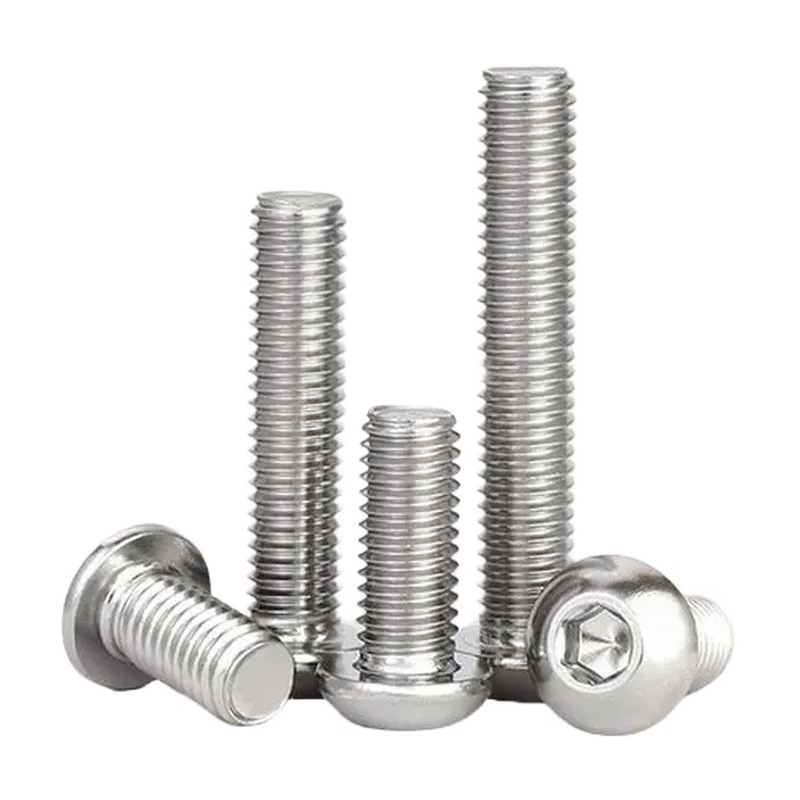 A级 304不锈钢内六角平圆头机螺钉 IS07380 M3~M8 盒装