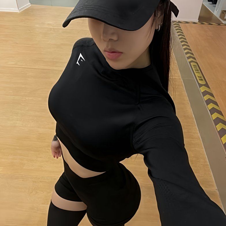 BGYM鲨鱼透气性感雪花健身服VITAL女短款露腰长袖瑜伽紧身