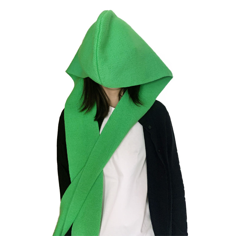 小众长款围巾帽子两用围脖针织