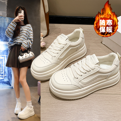 真皮板鞋女2025春秋新款小白鞋