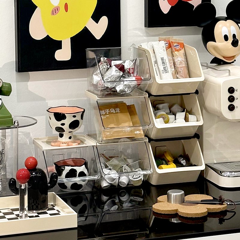 速发咖啡机旁收物架杯架子咖面收纳架厨房台面放桌啡茶包置纳神器