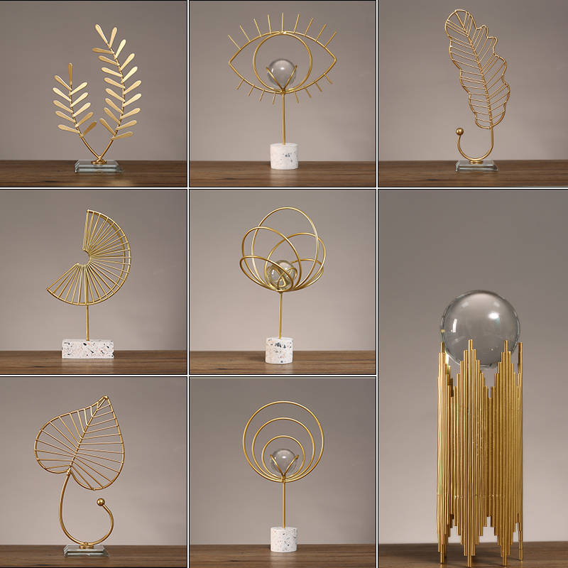 速发轻奢家居装属摆件公关电视酒柜金饰品创意办玄室桌面工艺摆设