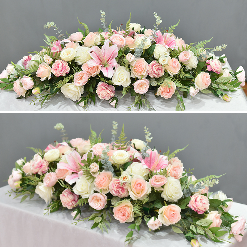 速发假花花长桌大型会议办花商务台花桌公会议室形面装饰摆件